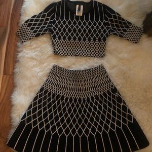 Bcbgmaxazria crop top and skirt set
